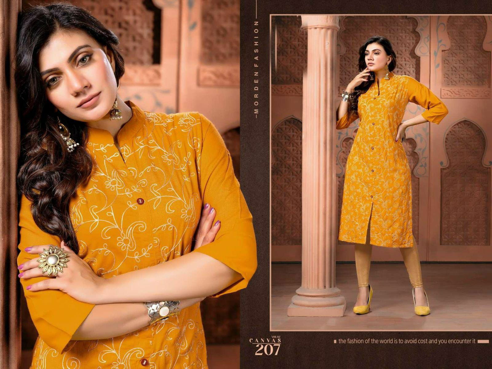 Canvas 2 New Designer Embroidery Work Fancy Wear  Kurti Collection